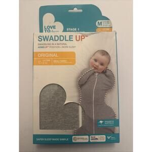 Love To Dream Swaddle Up Original 1.0 TOG Size M Gray Baby Sleep Sack NWT
